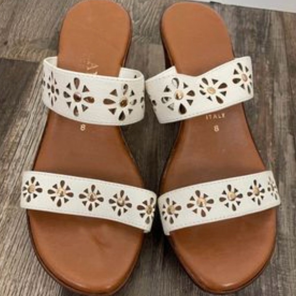White leather sandals size 8 - Picture 3 of 6